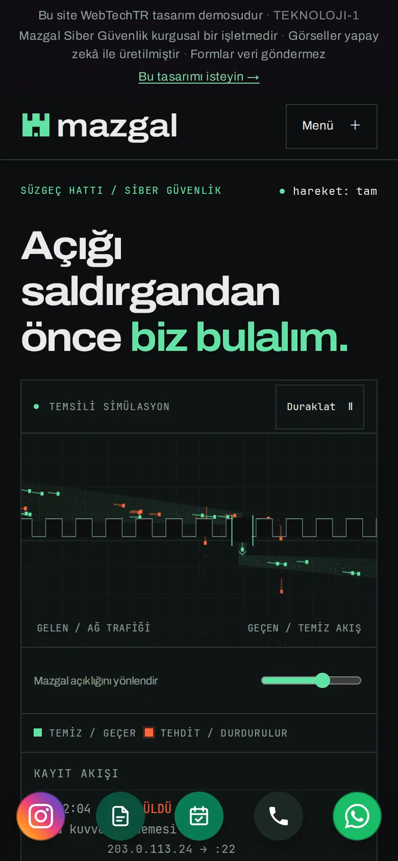 Mazgal Siber Güvenlik tasarımının telefon görünümü (Teknoloji)