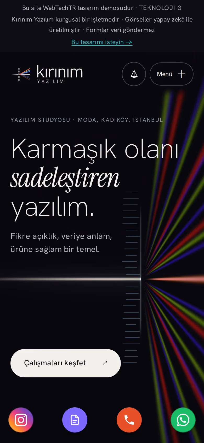 Kırınım Yazılım tasarımının telefon görünümü (Teknoloji)