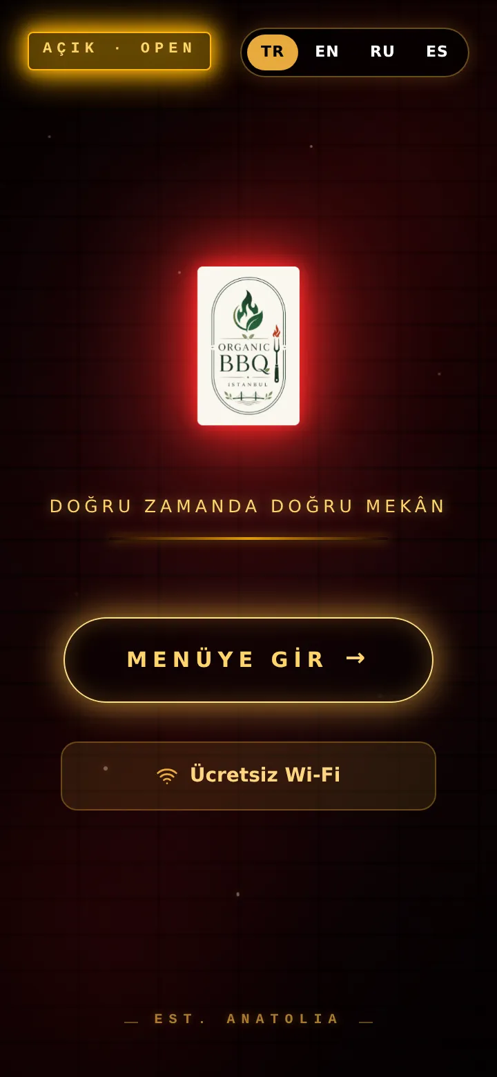 Organic BBQ Istanbul menü önizleme