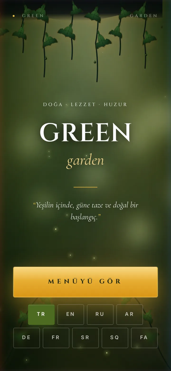 Green Garden menü önizleme