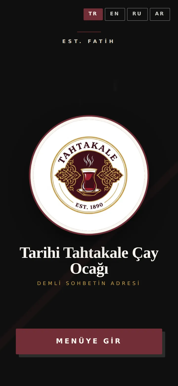 Tarihi Tahtakale Çay Ocağı menü önizleme